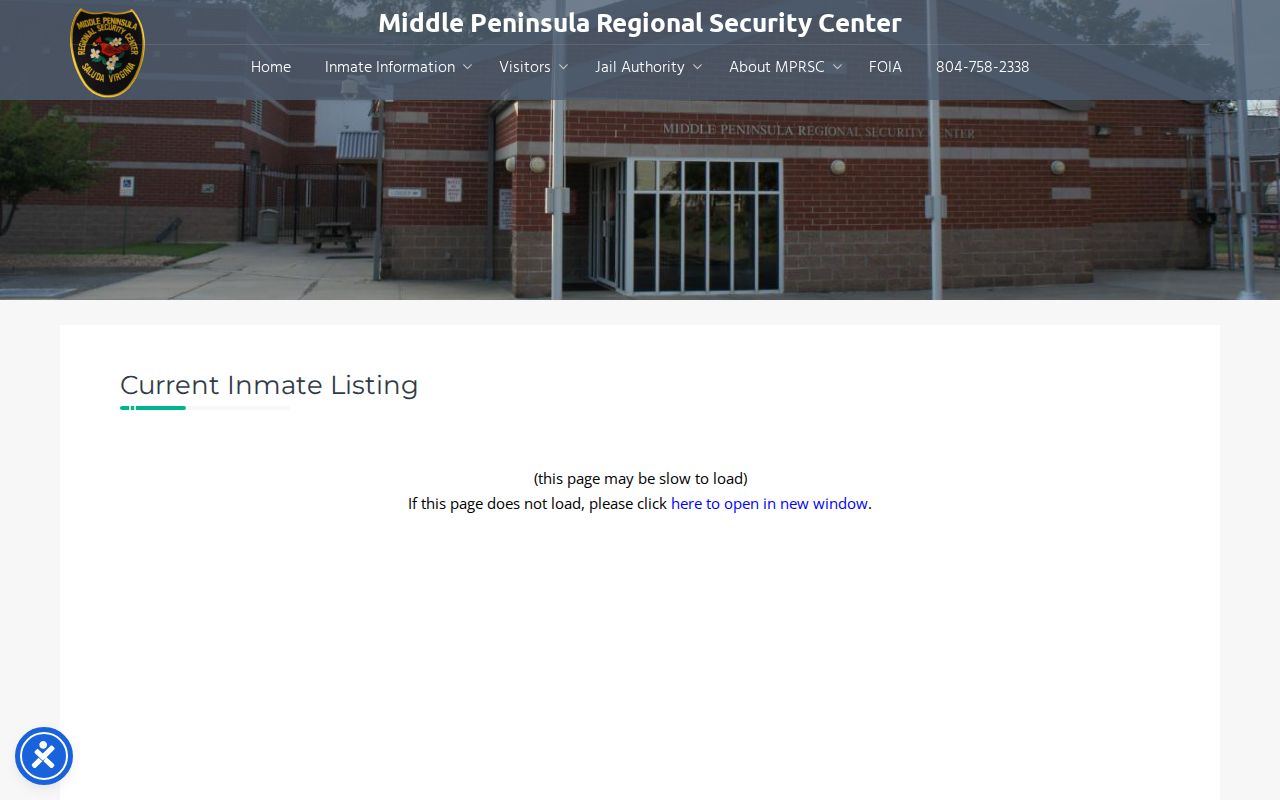 King William County released inmate search starting at MPRSC current custody listing
